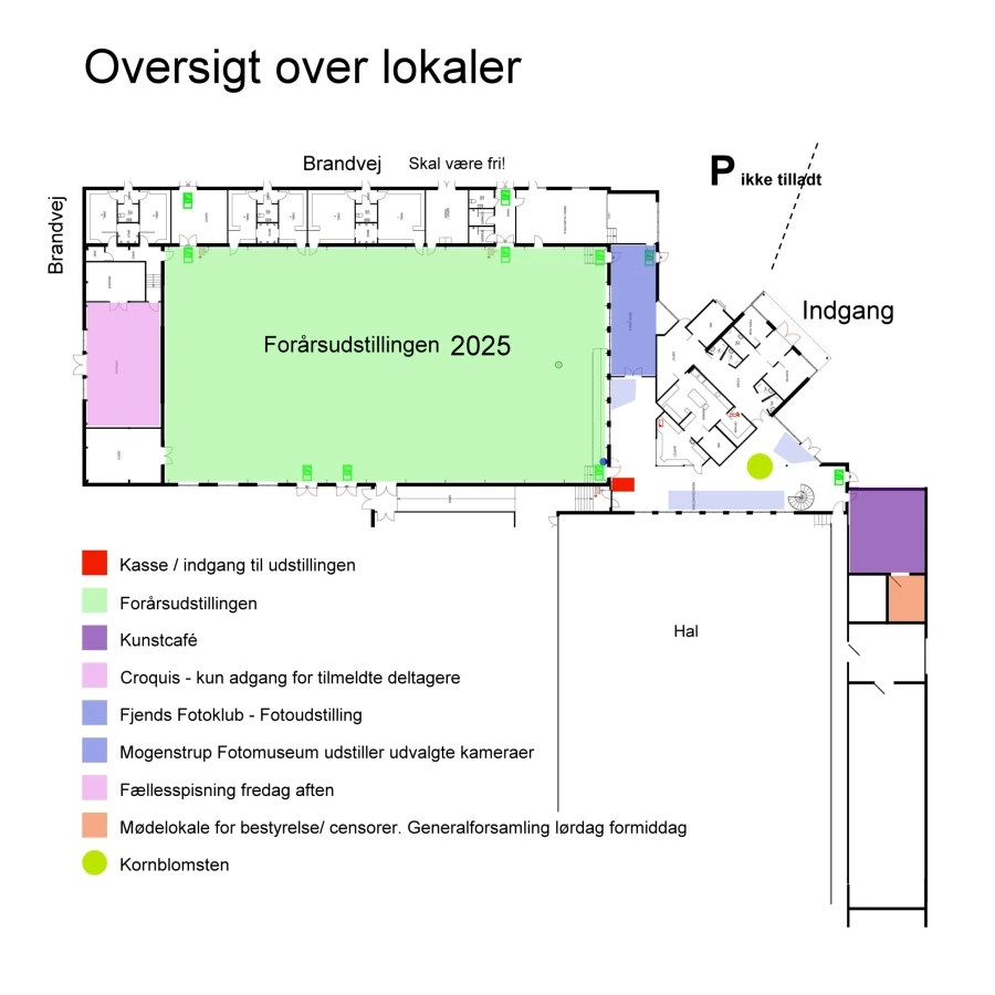 Oversigt over lokaler ved Forårsudstillingen 2024